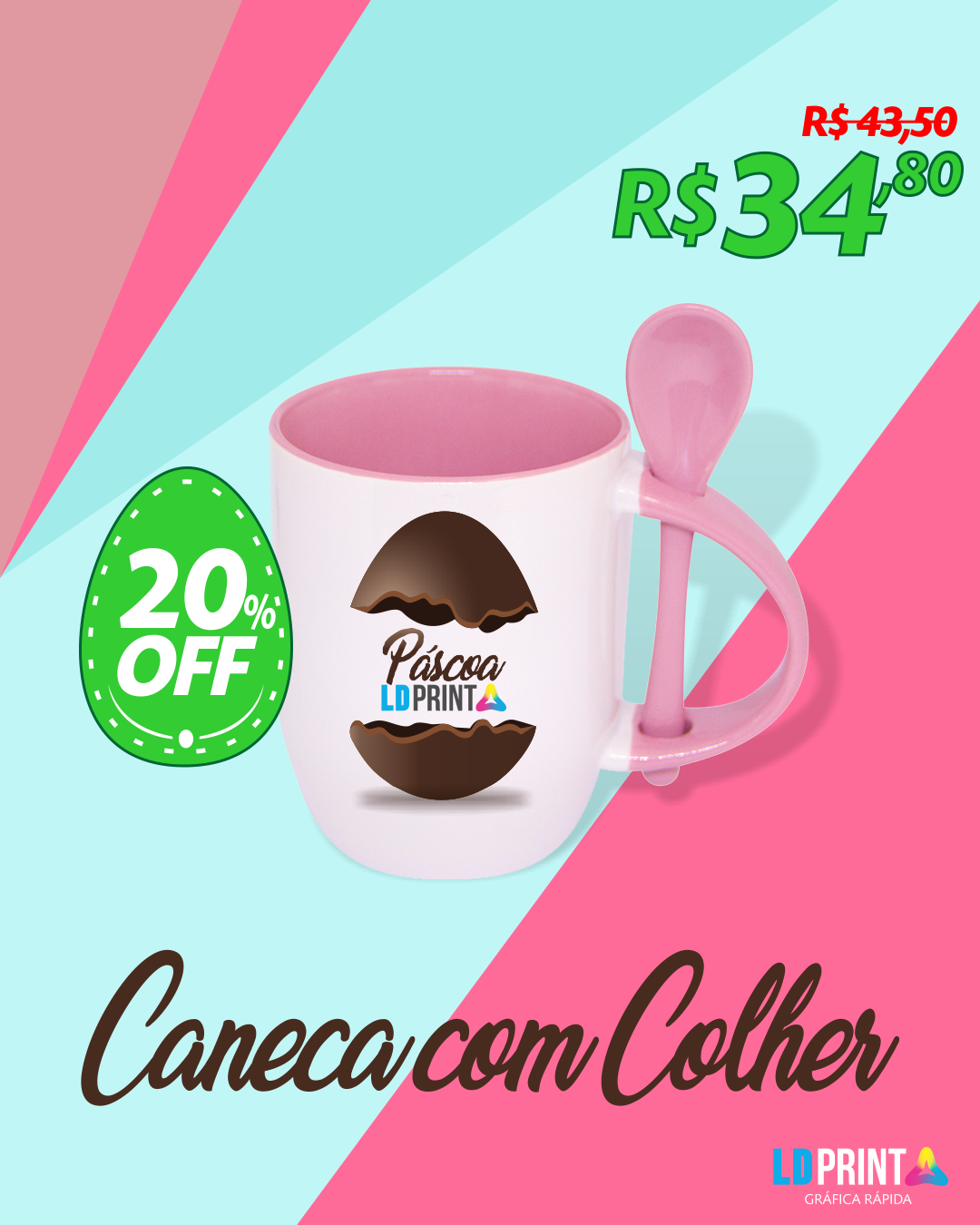 caneca com colher pascoa